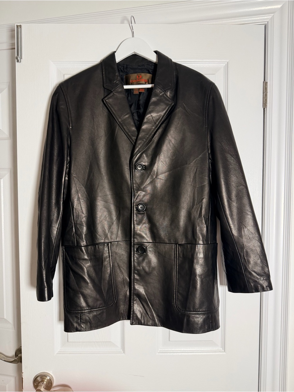 Vintage Danier Black Leather Blazer Jacket Made in Canada M